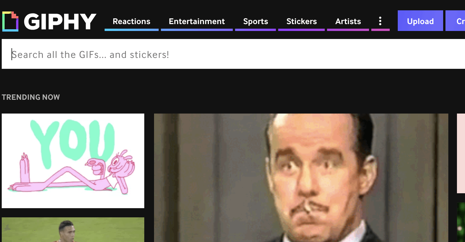Giphy's website