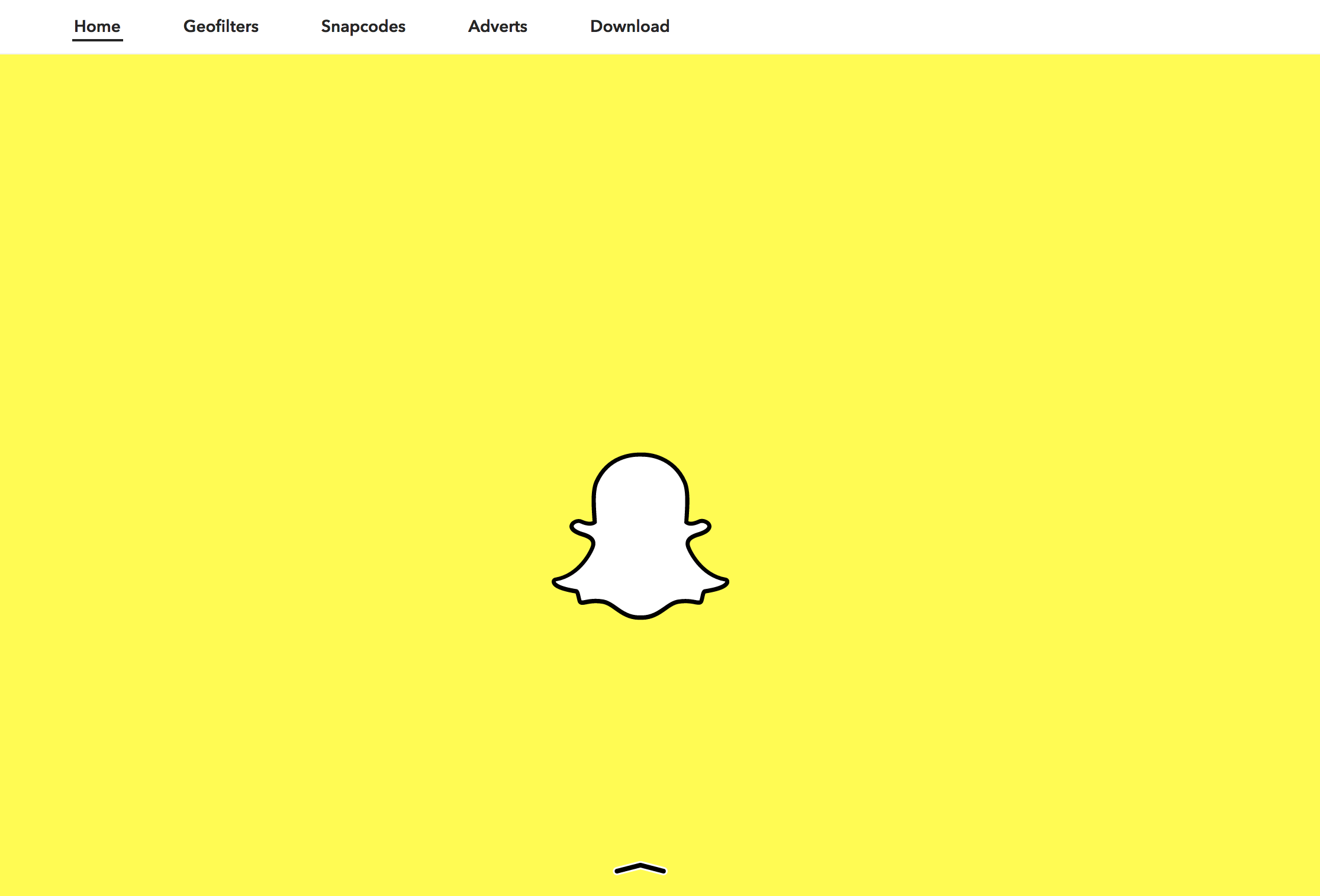 Snapchat's landing page